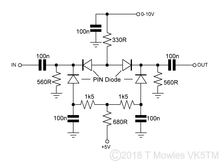 PIN diode attenuattor schematic