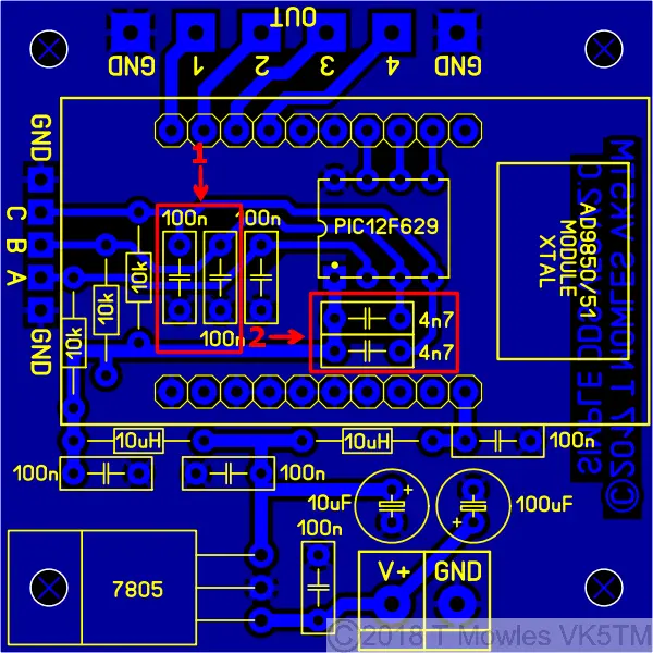 Simple VFO pcb