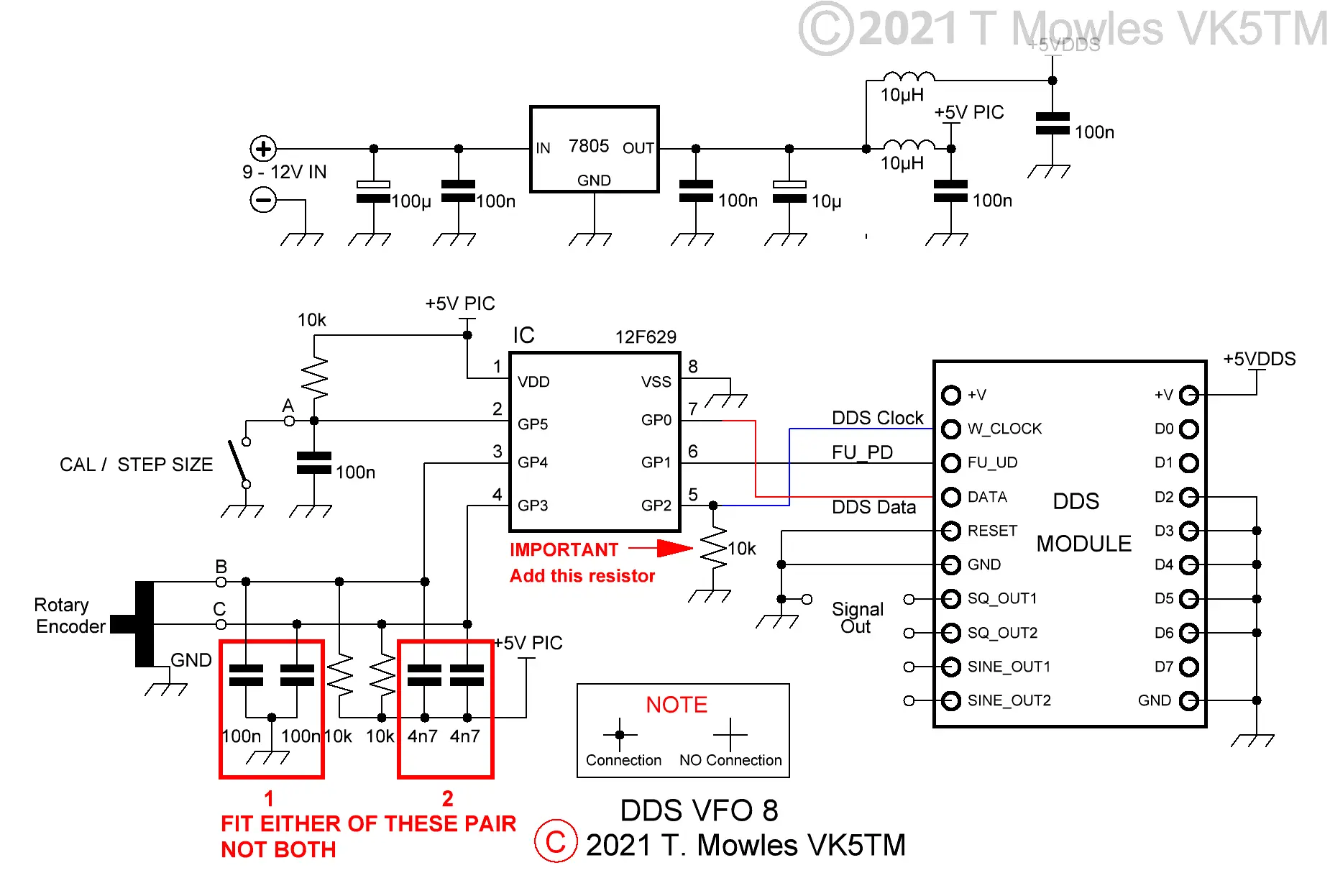 Simple DDS VFO schematic
