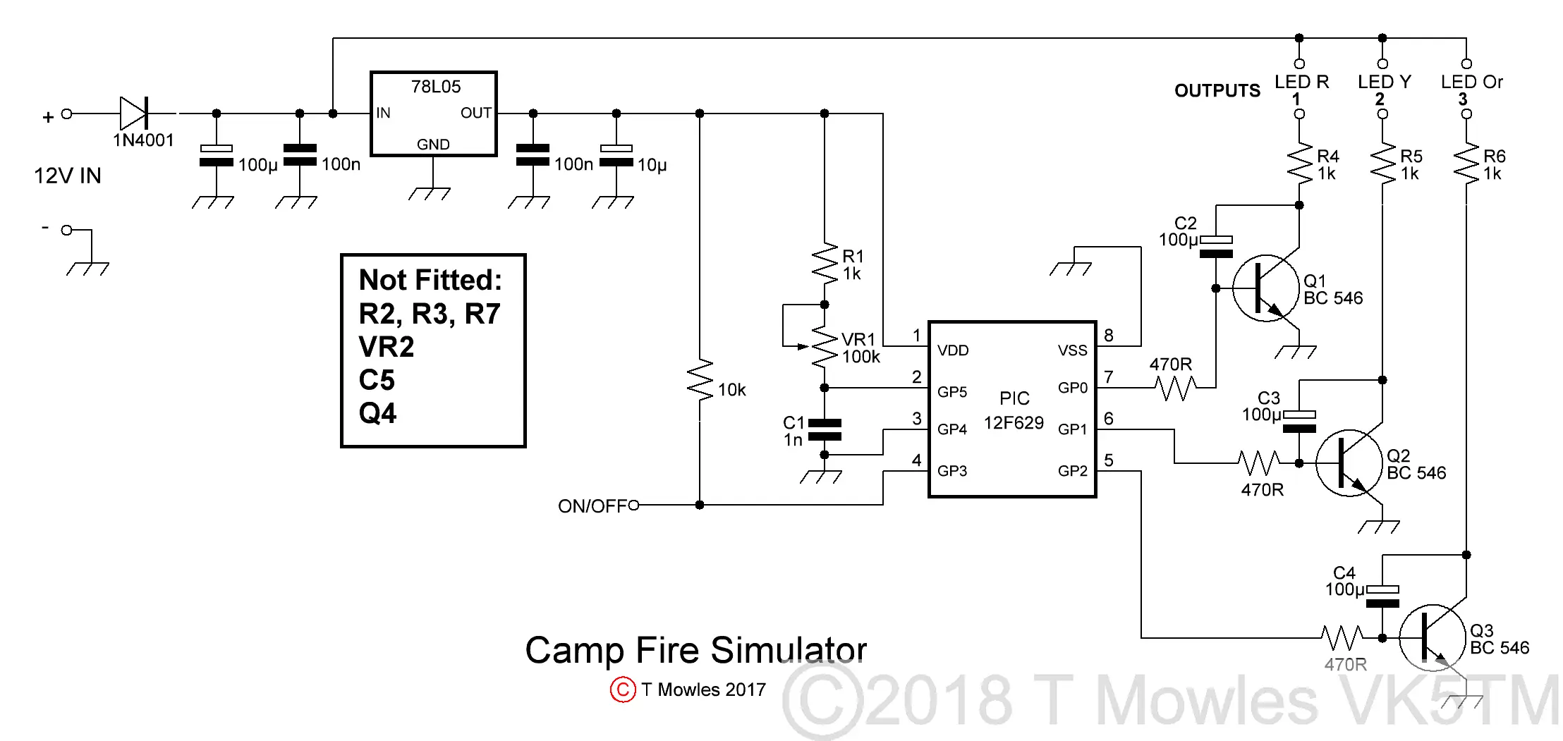 Campfire simulator schematic